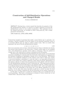 [removed]Construction of Self-Distributive Operations and Charged Braids Patrick DEHORNOY