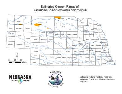 Estimated Current Range of Blacknose Shiner (Notropis heterolepis) Boyd Keya Paha Dawes