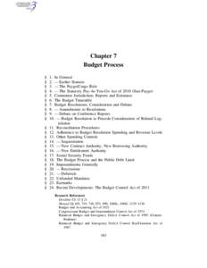 Chapter 7 Budget Process § § § §