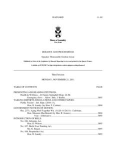 HANSARD[removed]DEBATES AND PROCEEDINGS Speaker: Honourable Gordon Gosse