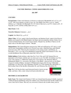 Country Profile: United Arab Emirates
