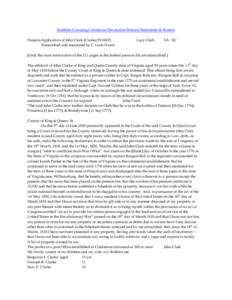 Southern Campaign American Revolution Pension Statements & Rosters Pension Application of John Clark (Clarke) W10625 Transcribed and annotated by C. Leon Harris Lucy Clark