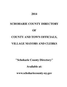 2014  SCHOHARIE COUNTY DIRECTORY