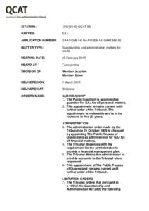 Tribunal / Guardianship Tribunal of New South Wales