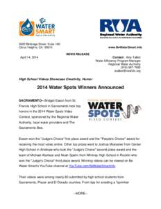 Microsoft Word - News Release Water Spots Winners Announced[removed]docx