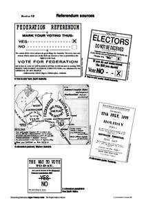 Referendum sources  Handout 13 FEDERATION REFERENDUM G