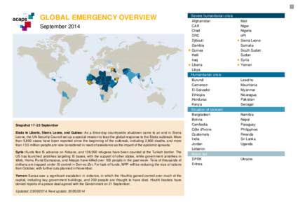 1  GLOBAL EMERGENCY OVERVIEW September[removed]Snapshot 17–23 September