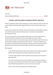 UNCLASSIFIED  Press Notice PN[removed]Preston and Lancashire[removed]