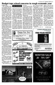 The Jamestown Press / December 31, [removed]Page 5  Budget tops school concerns in rough economic year By Eileen M. Daly There is little doubt that 2009 will be remembered as a school
