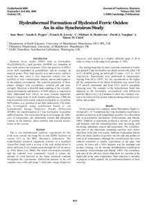 Goldschmidt 2000 September 3rd–8th, 2000 Oxford, UK. Journal of Conference Abstracts Volume 5(2), 918