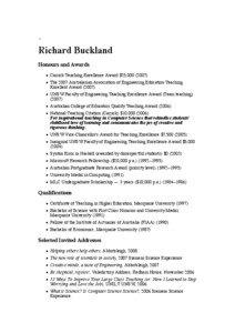 CV  Richard Buckland