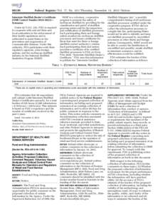 Federal Register / Vol. 77, NoThursday, November 15, Notices Interstate Shellfish Dealer’s Certificate (OMB Control Number 0910–0021)—