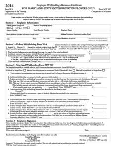 Employee Withholding Allowance Certificate -Residing in Maryland[removed]ai