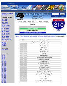 California Home  Interchange Exit Numbering