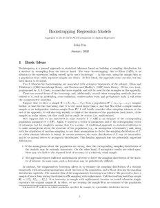 Bootstrapping Regression Models Appendix to An R and S-PLUS Companion to Applied Regression