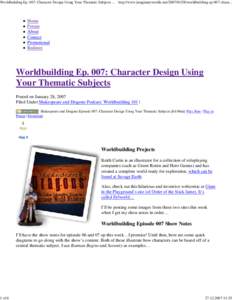 Worldbuilding Ep. 007: Character Design Using Your Thematic Subjects