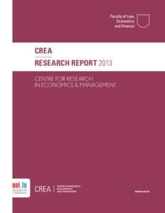 CREA Research Report 2013 Centre for Research in Economics & Management  Contents