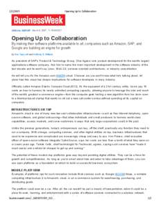 Opening Up to Collaboration SPECIAL REPORT March 9, 2007, 11:10AM EST