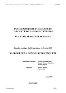 marsCommunauté de Communes de la Boucle de la Seine – Plan Local de Déplacement COMMUNAUTE DE COMMUNES DE LA BOUCLE DE LA SEINE (YVELINES)