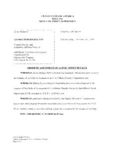 Order of Assessment of a Civil Money Penalty; Gloria Hodges Hylton; Former Director, and Institution-Affiliated Party of Imperial Savings and Loan Association, Martinsville, VA; OTS Docket #07270; Order #DC10-031; Effect