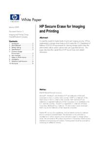 White Paper January 2009 Document Version: 5 Imaging and Printing Group Hewlett-Packard Company