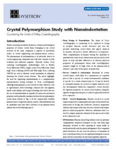 Diffraction / Mineralogy / Chemical engineering / X-ray crystallography / Nanoindentation / Crystal / Polymorphism / Aspirin / Liquid crystal / Chemistry / Crystallography / Materials science