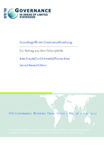 Grundbegriffe der Governanceforschung Ein Beitrag aus dem Teilprojekt A1 Anke Draude/Cord Schmelzle/Thomas Risse