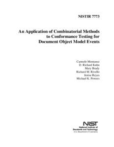 NISTIR 6991, An Application of Combinatorial Methods to Conformance Testing for Document Object Model Events