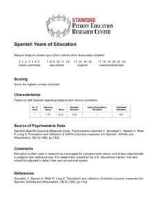 Spanish Years of Education Marque abajo el número que indica cuántos años de escuela completó. [removed]básico (primaria[removed]