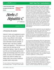 •hcspFACTsheet•  Hepatitis C Support Project • www.hcvadvocate.org a series of fact sheets written by experts in the field of liver