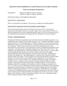 Suppressor / Sten / California law / Federal Assault Weapons Ban / Semi-automatic rifles / Structure / Politics of the United States / Gun laws in California / Magazine / Assault weapon / Firearm