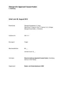 Obergericht Appenzell Ausserrhoden 5. Abteilung Urteil vom 20. August[removed]Mitwirkende