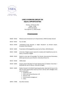 UNICA WORKING GROUP ON EQUAL OPPORTUNTIES