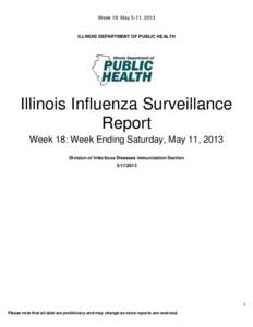 Week 19: May 5-11, 2013  ILLINOIS DEPARTMENT OF PUBLIC HEALTH Illinois Influenza Surveillance Report