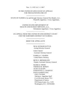 Nos[removed] &[removed]IN THE UNITED STATES COURT OF APPEALS FOR THE ELEVENTH CIRCUIT STATE OF FLORIDA, by and through Attorney General Pam Bondi, et al., Plaintiffs-Appellees / Cross-Appellants, v.