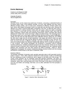 Chapter 15. Electric Machinery  Electric Machinery Academic and Research Staff: James Kirtley, EECS and RLE Graduate Students: