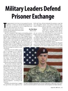 Military Leaders Defend Prisoner Exchange August 2014 ■ ARMY 31  U.S. Army