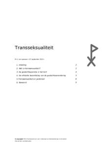 Transseksualiteit M.A. van Leeuwen <27 september 2013> 1. Inleiding  2