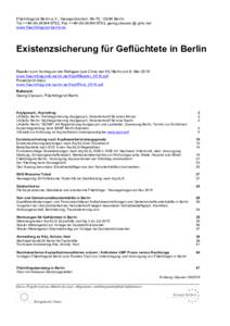 Flüchtlingsrat Berlin e.V., Georgenkirchstr, 10249 Berlin Tel ++, Fax ++, georg.classen @ gmx.net www.fluechtlingsrat-berlin.de Existenzsicherung für Geflüchtete in Berlin Reader