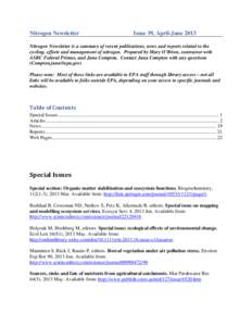 Biogeography / Fishkeeping / Nitrogen cycle / Nitrogen metabolism / Soil biology / Panos G. Georgopoulos / Nick Rhodes / Biology / Ecology / Biogeochemical cycle