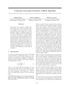 A Linearly-Convergent Stochastic L-BFGS Algorithm  Philipp Moritz University of California, Berkeley 