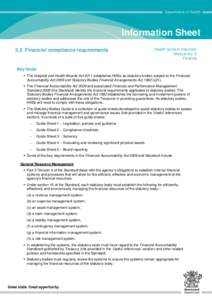 Information Sheet 5.2 Financial compliance requirements Health System Induction Module No. 5 Finance