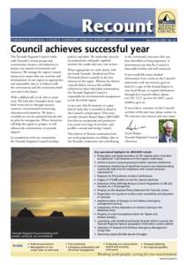 Recount TARANAKI REGIONAL COUNCIL SUMMARY ANNUAL REPORT[removed]November 2005 No. 52  Council achieves successful year