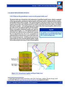 Interstate 73 FEIS: I-95 to the Myrtle Beach Region[removed]GROUNDWATER RESOURCES[removed]What are the groundwater resources in the project study area? The project study area is located above the Southeastern Coastal Plain 