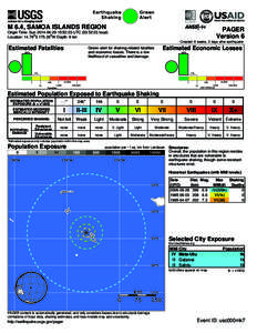 Green Alert Earthquake Shaking M 6.4, SAMOA ISLANDS REGION