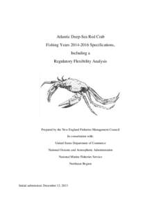 Atlantic Deep-Sea Red Crab Fishing Years[removed]Specifications, Including a Regulatory Flexibility Analysis  Prepared by the New England Fisheries Management Council