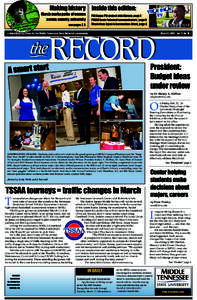 Making history Inside this edition: March marks paths of women across country, university Phi Kappa Phi project aids literacy, page 2 PRSSA hosts ‘talented communicators,’ page 6