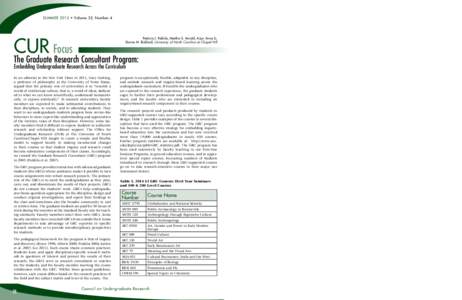 uarterly  SUMMER 2013 • Volume 33, Number 4 Council on Undergraduate Research