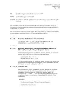 6JSC/LC/29/Sec	
  final/rev/2	
   12	
  March	
  2015	
   Page	
  1	
  of	
  5	
   TO:	
   	
  	
  	
  	
  	
  	
  	
  Joint	
  Steering	
  Committee	
  for	
  Development	
  of	
  RDA	
  	
  