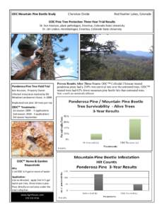 ODC Mountain Pine Beetle Study  Cherokee Divide Red Feather Lakes, Colorado